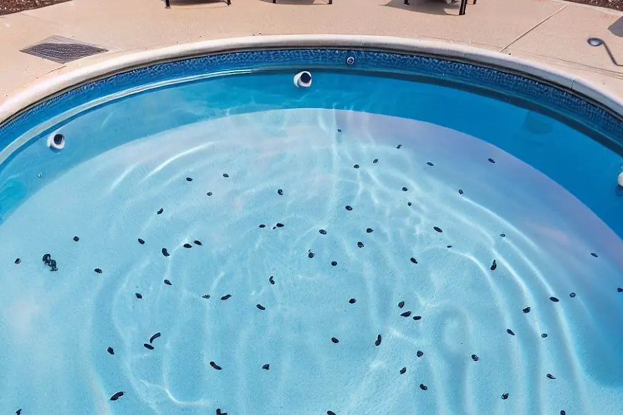Tadpoles Swimming in Pool
